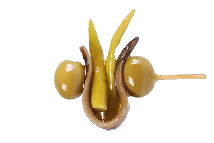 Olives and Anchovy Skewer