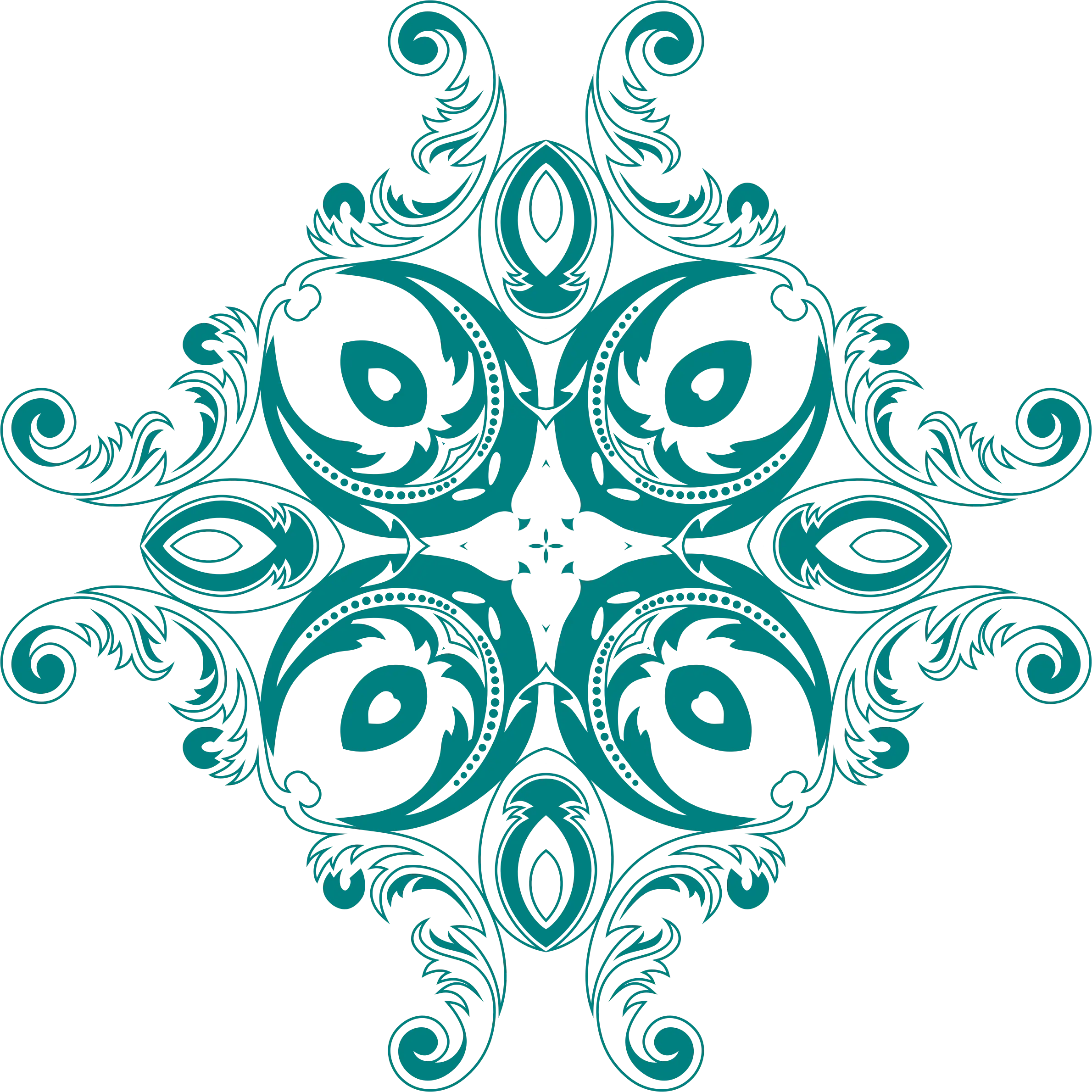 Decorative Floral Pattern with Symmetrical Design