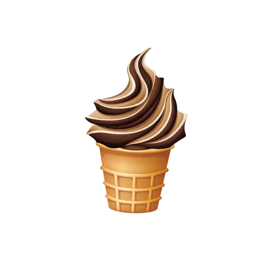 Chocolate Swirl Ice Cream Cone Illustration