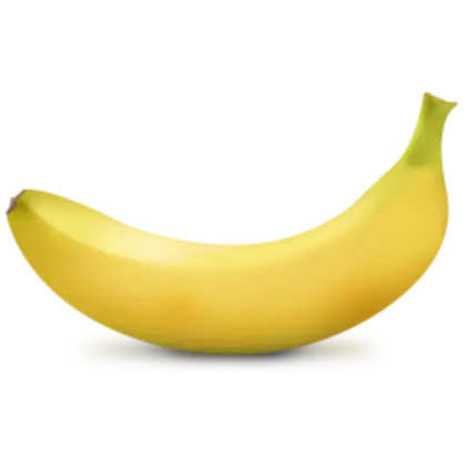 Yellow Banana on Transparent Background