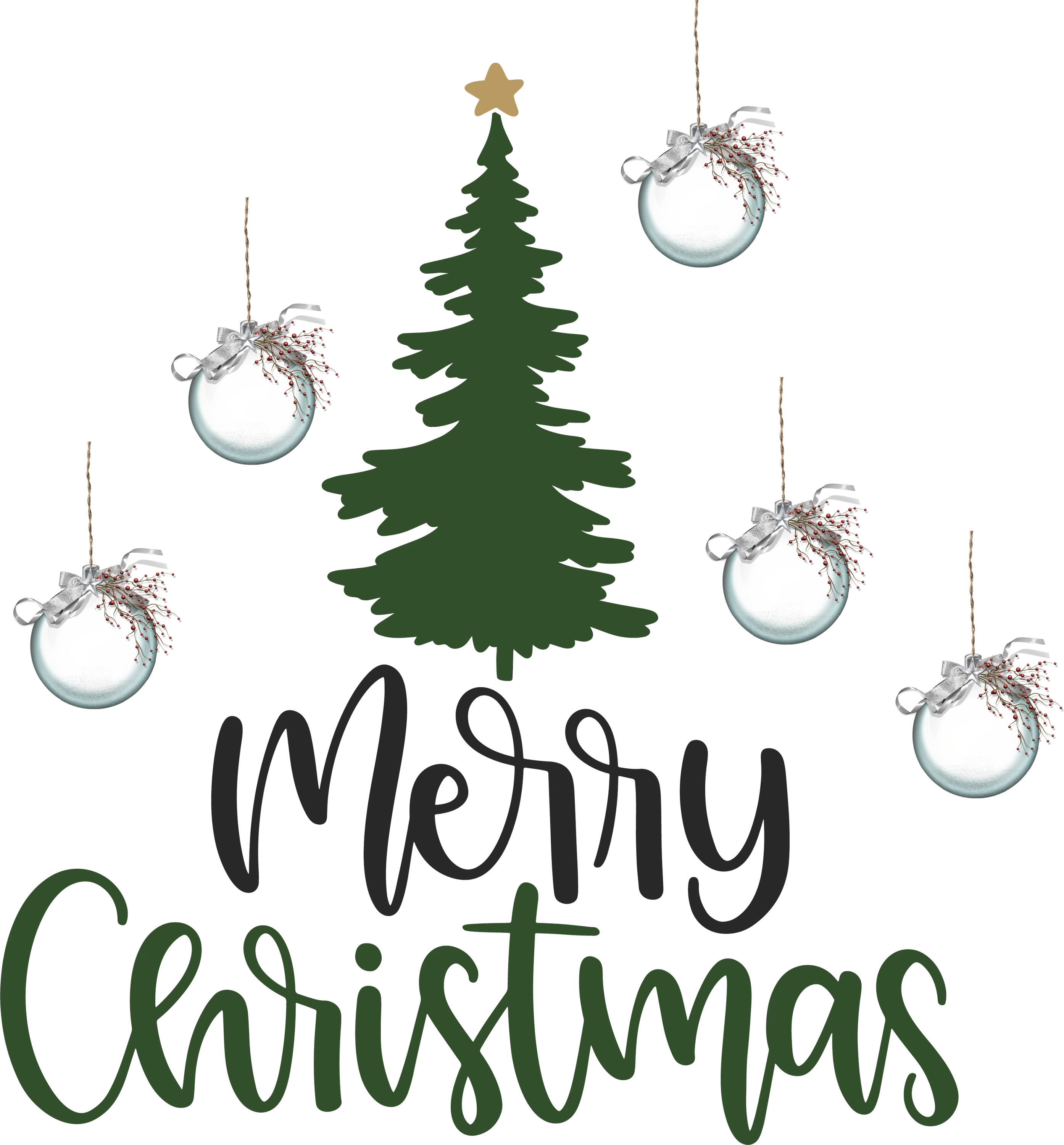 Christmas Tree with Festive Decoration Design