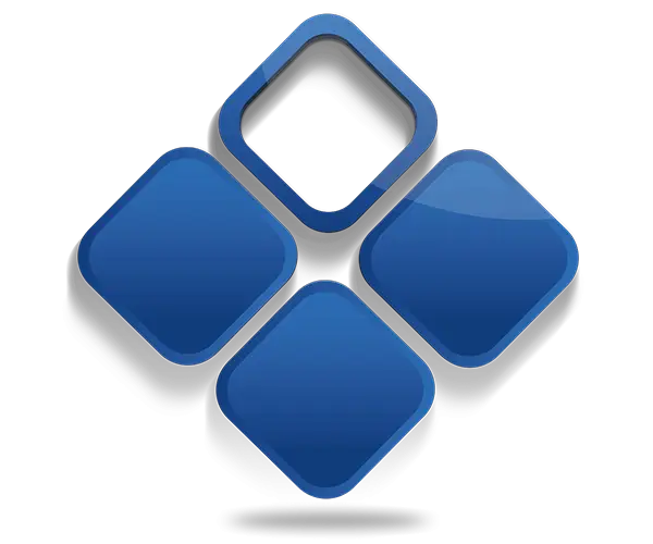 Blue Geometric Squares Logo