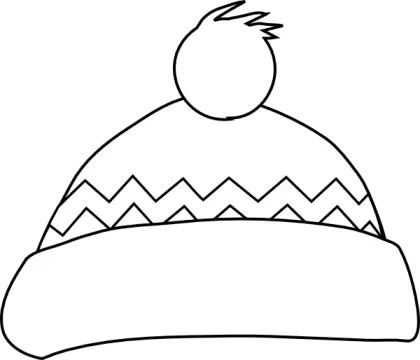 Winter Hat Outline Illustration