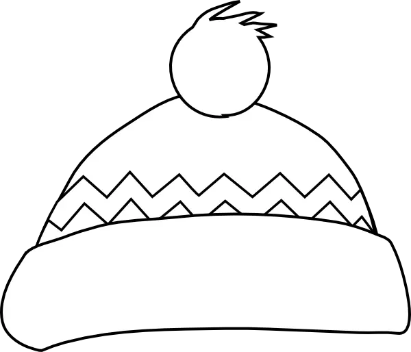 Winter Hat Outline Illustration
