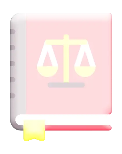 Pink Law Book with Scales Symbol