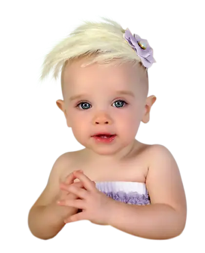 Cute Baby with Blonde Hair and Flower