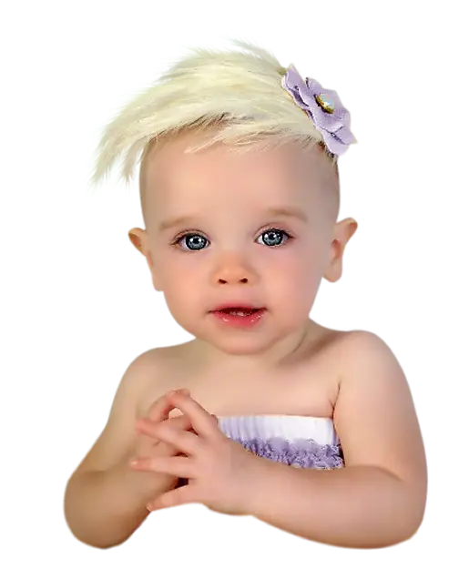 Cute Baby with Blonde Hair and Flower