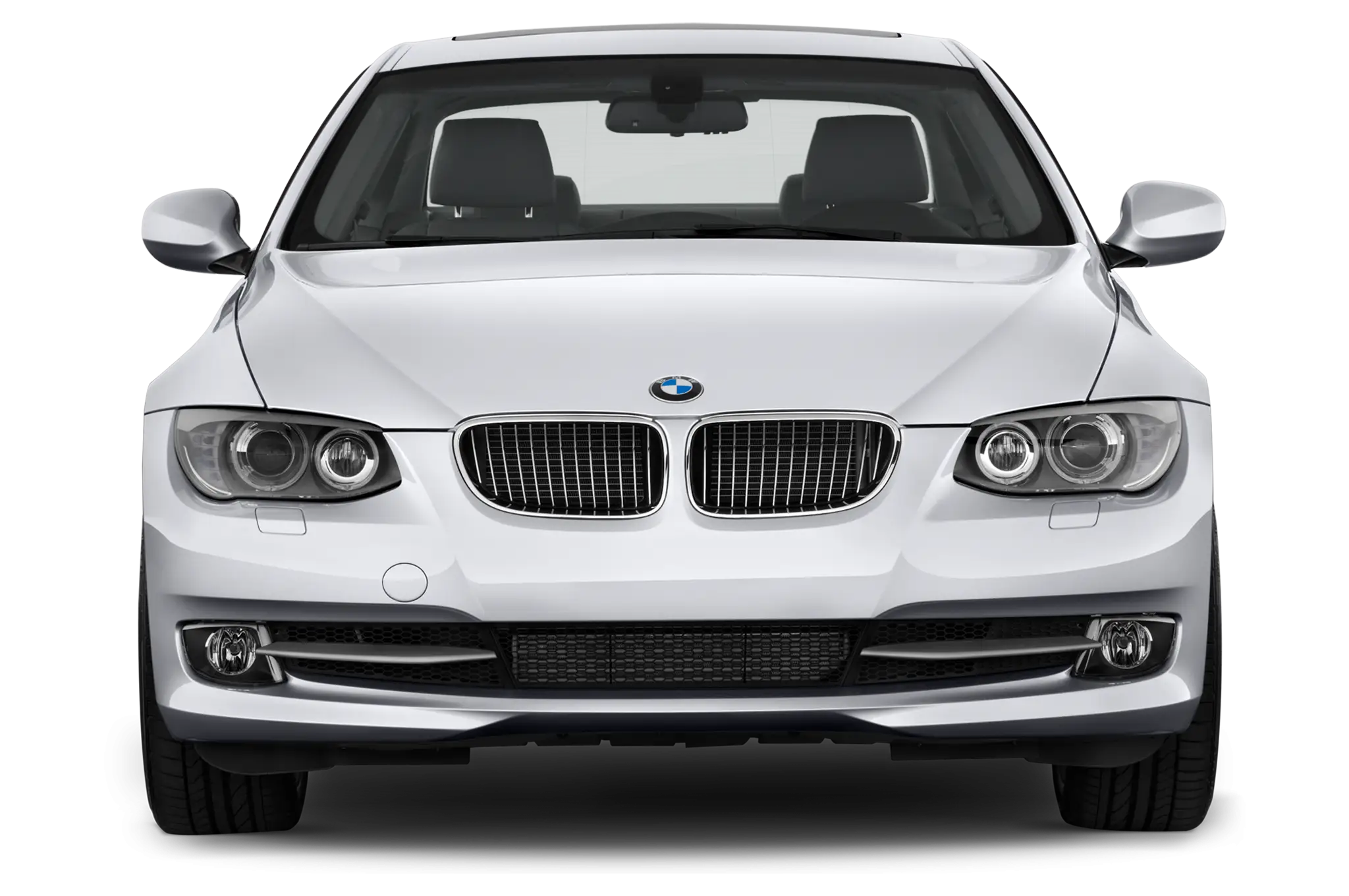 White Sedan Car Front View Design