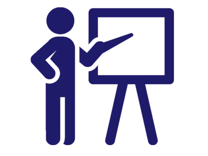 Presenter with a Board