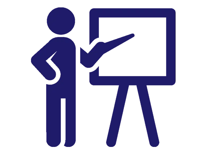 Presenter with a Board