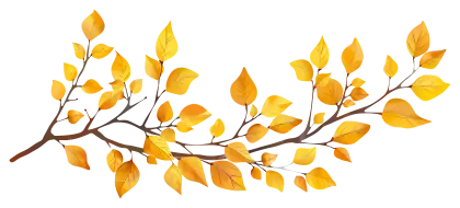 Autumn Branch with Yellow Leaves