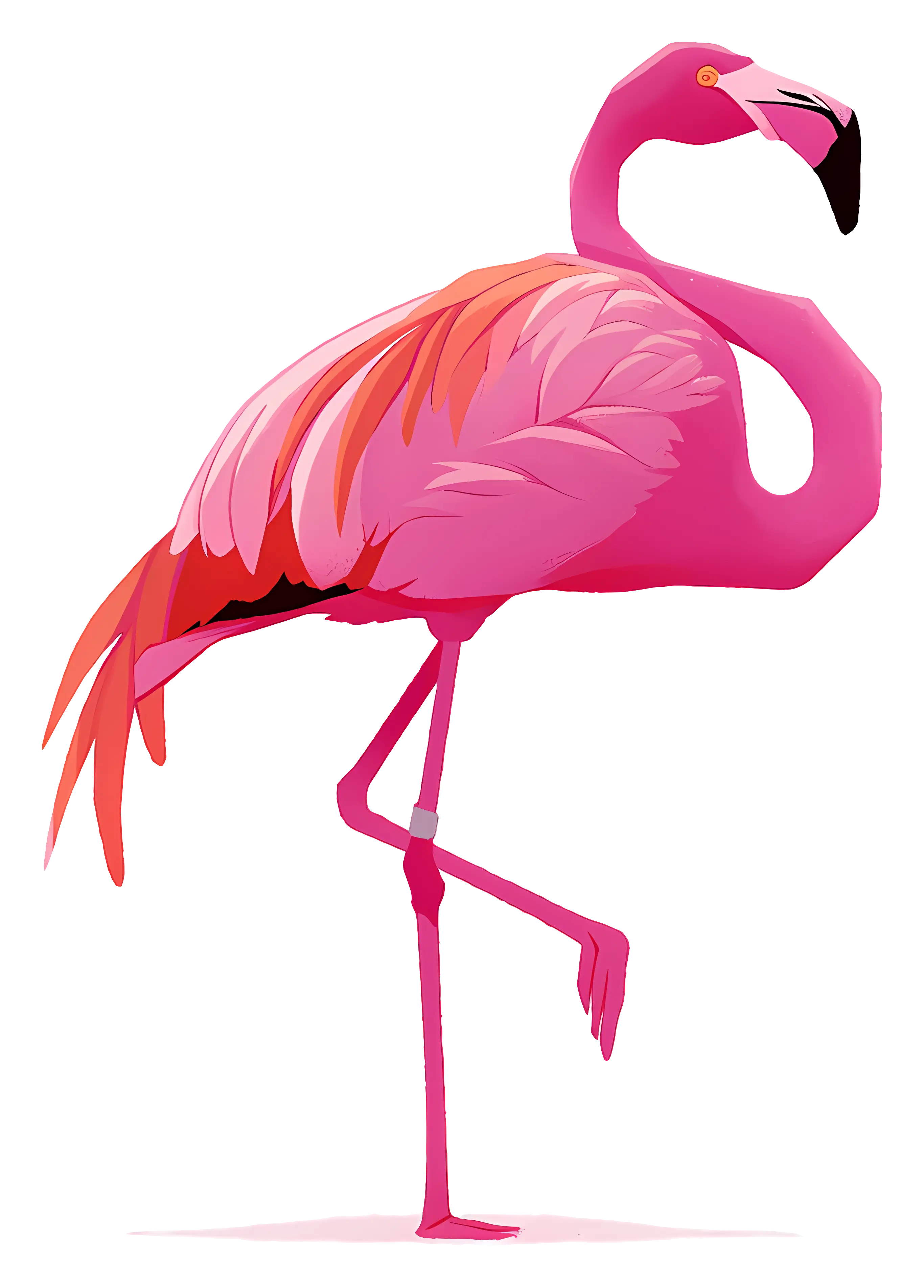 Graceful Pink Flamingo Standing