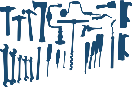 Silhouette Collection of Various Tools
