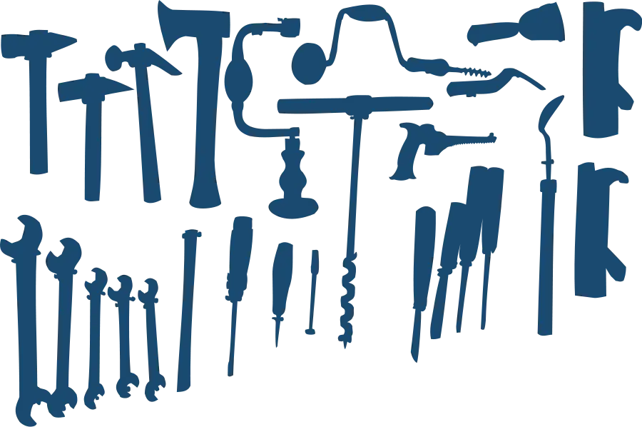 Silhouette Collection of Various Tools
