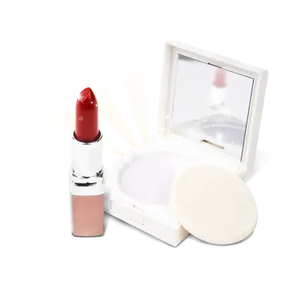 Red Lipstick and Compact Powder