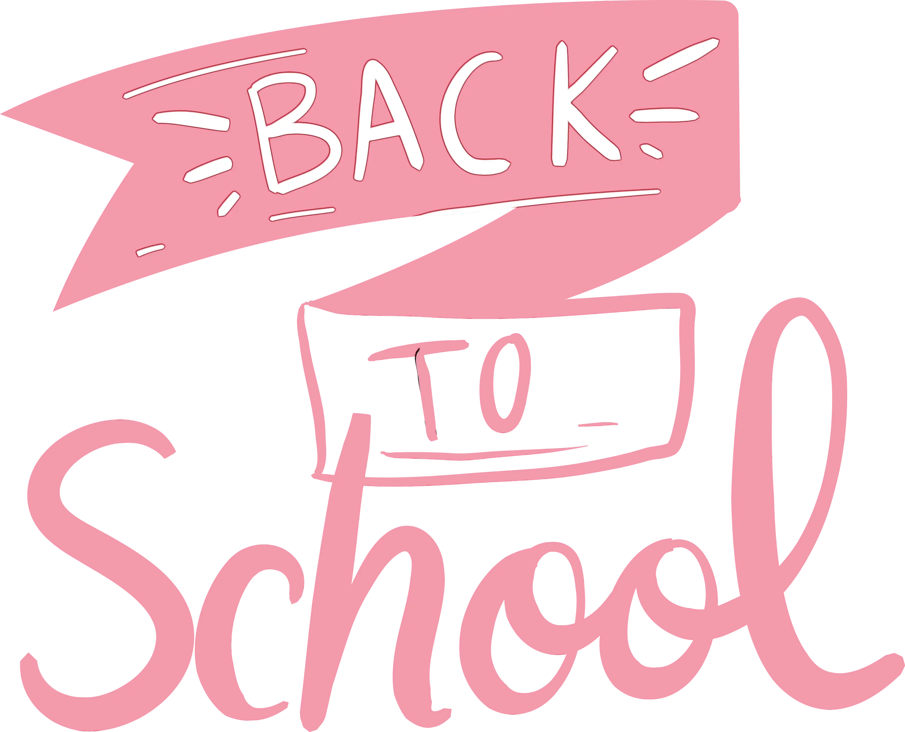 Back to School Banner in Pink Typography Design