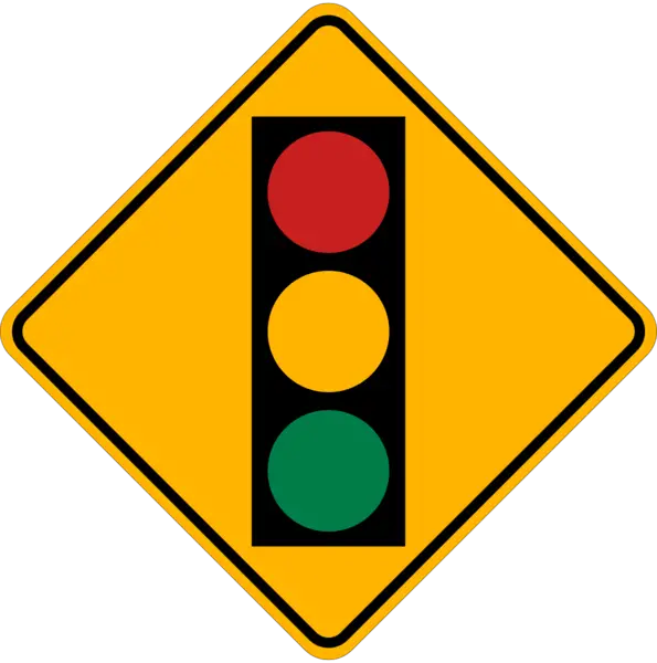 Traffic Light Warning Sign for Drivers