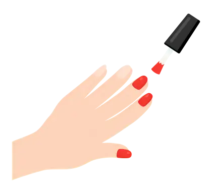 Red Nail Polish Application
