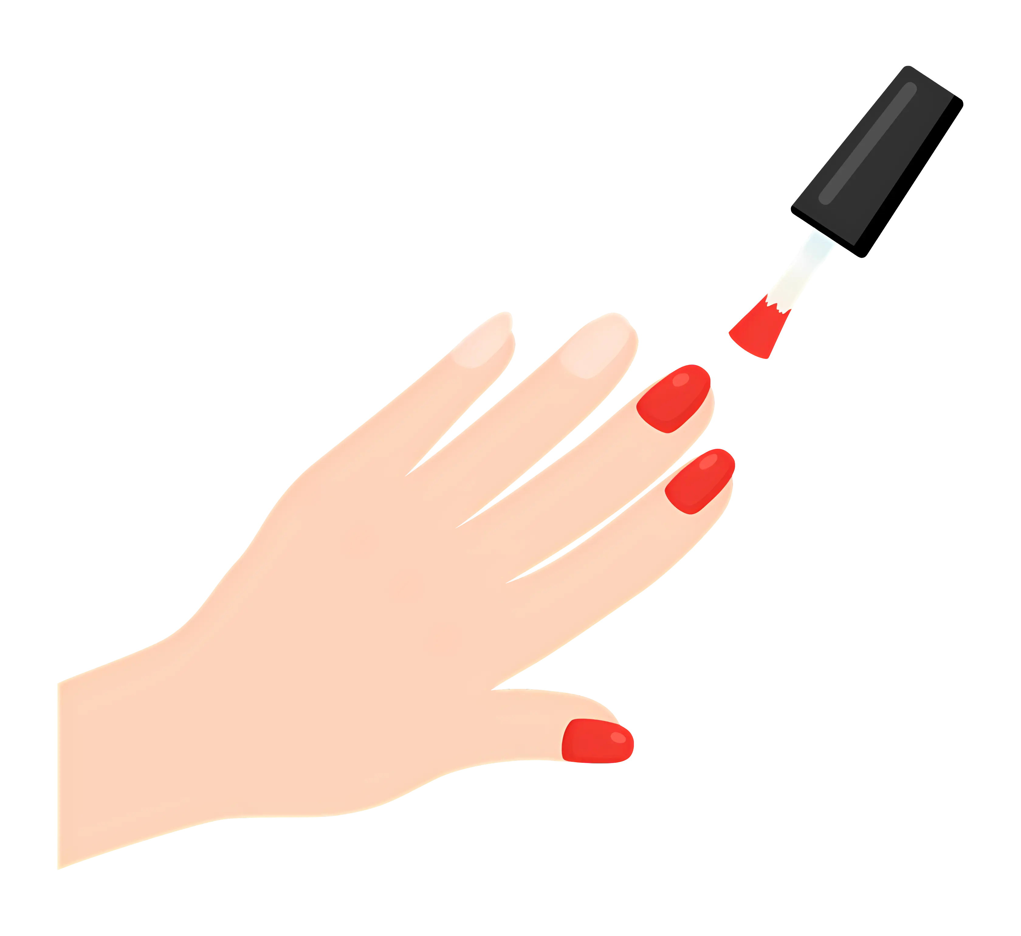 Red Nail Polish Application