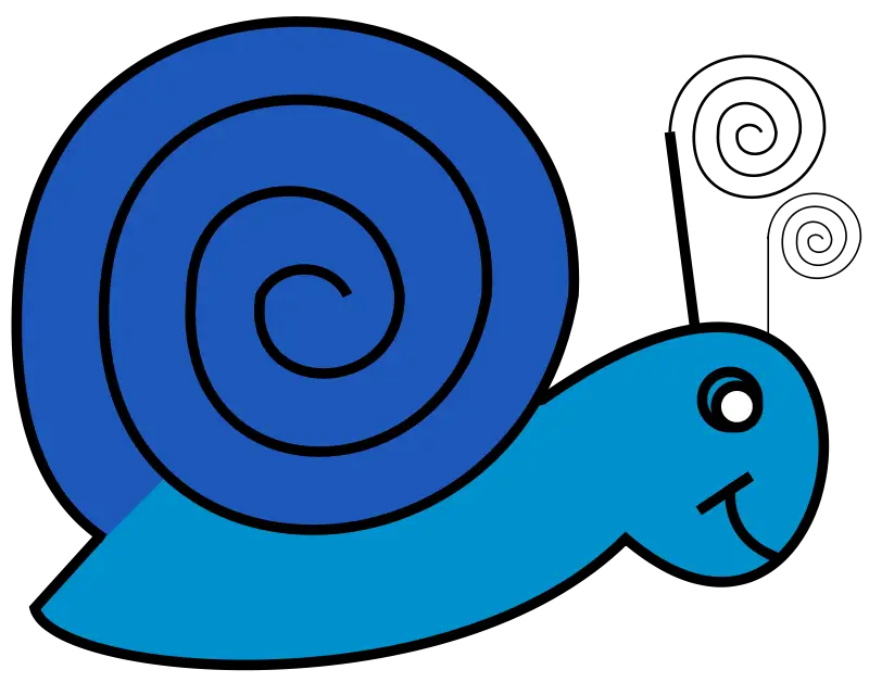Blue Cartoon Snail Illustration