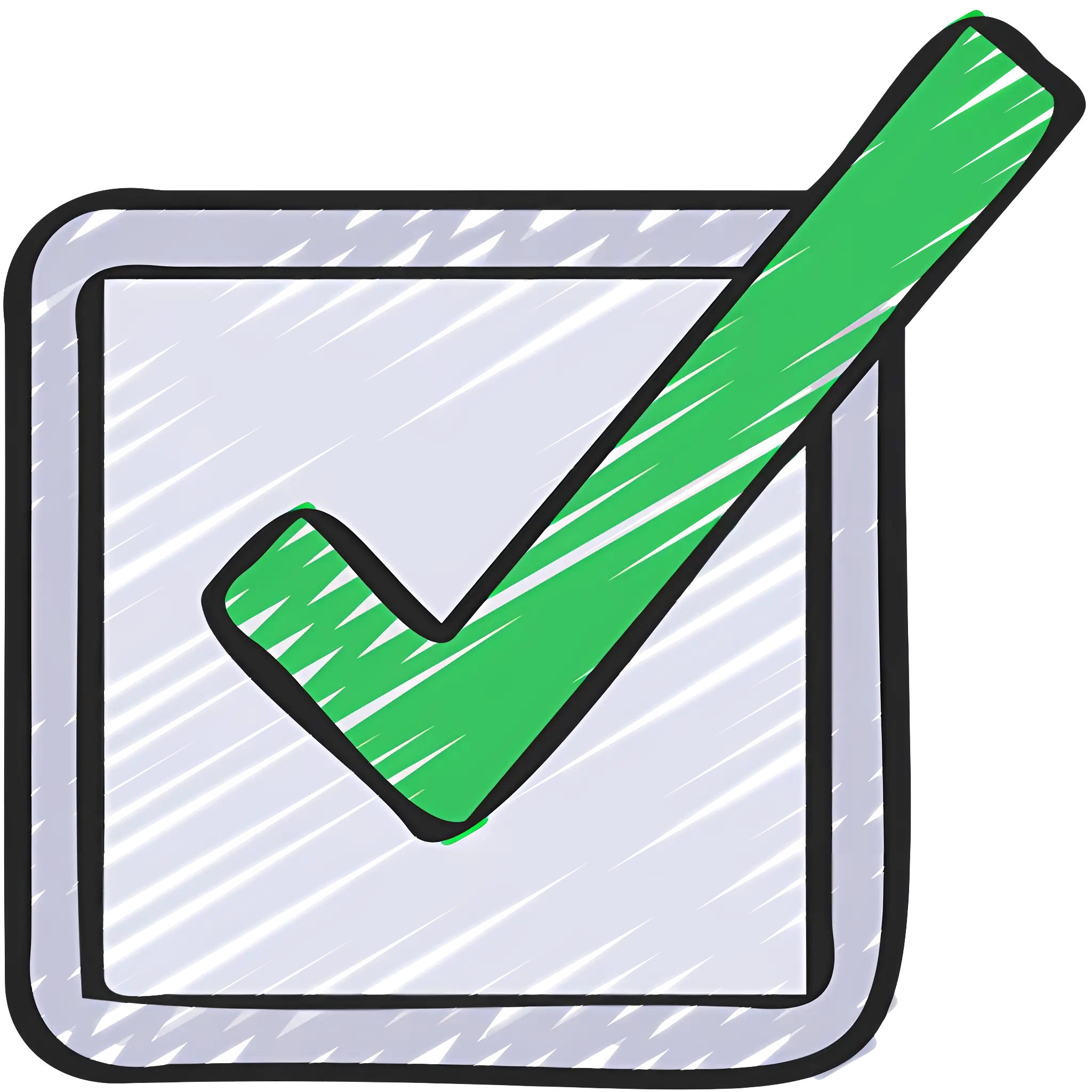Green Check Mark Symbol in a Square