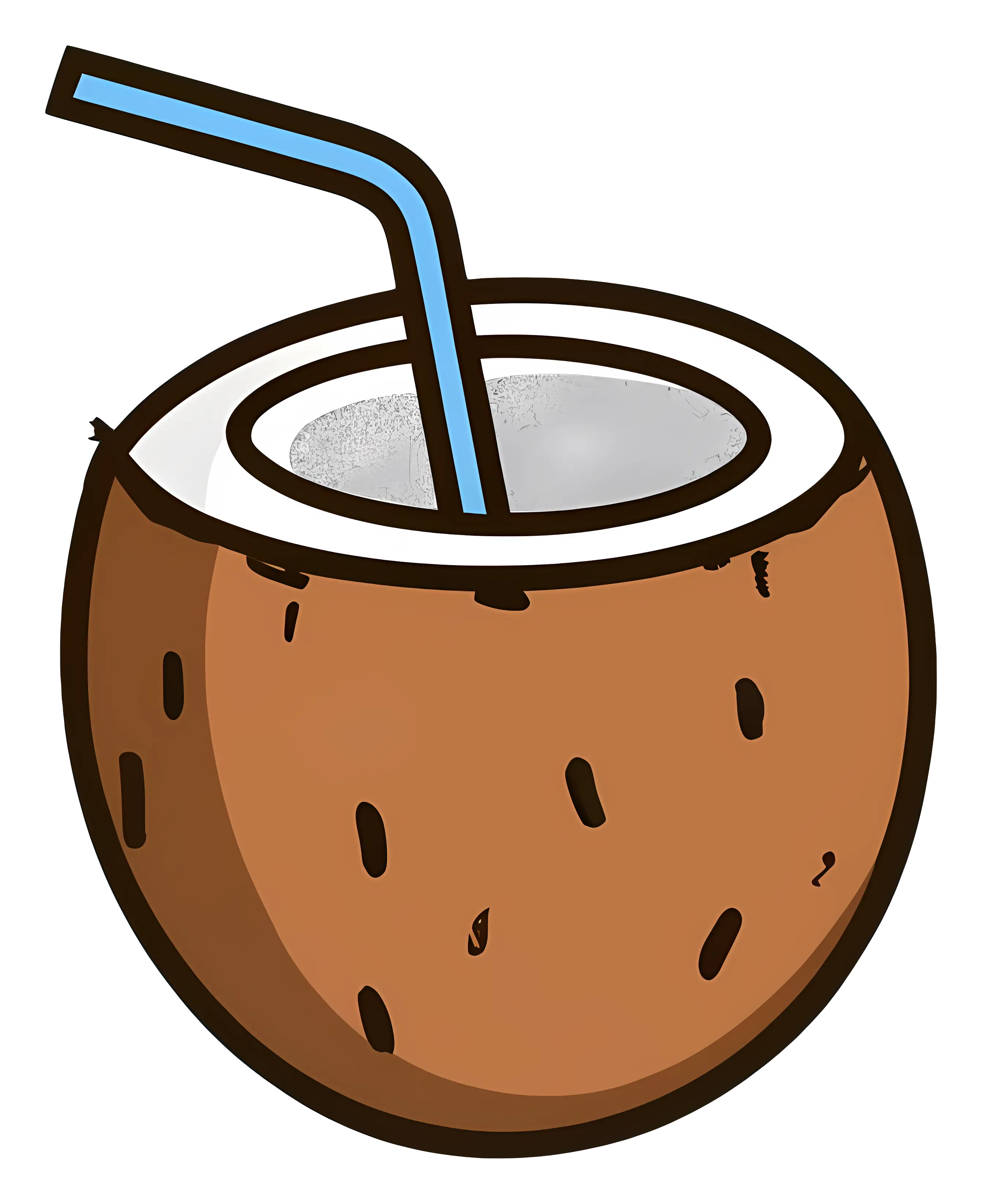 Refreshing Coconut Drink with Straw