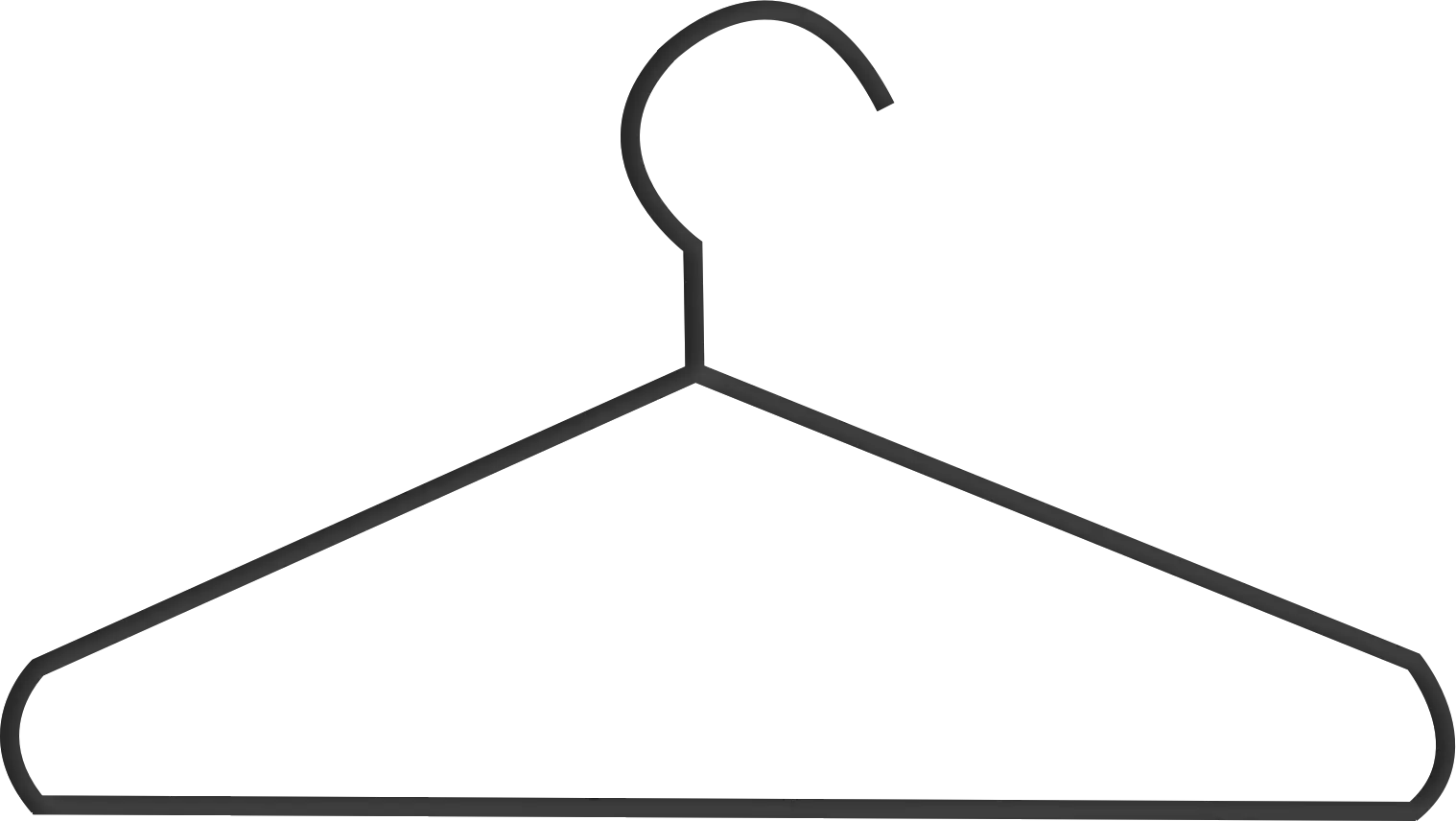 Simple Black Wardrobe Hanger Icon Illustration
