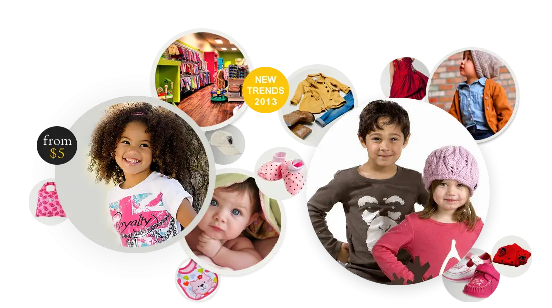Colorful Background of Children&#039;s Clothing and Accessories