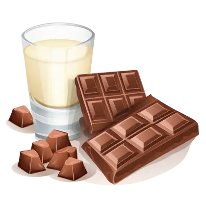 Milk and Chocolate Pieces for Snacks