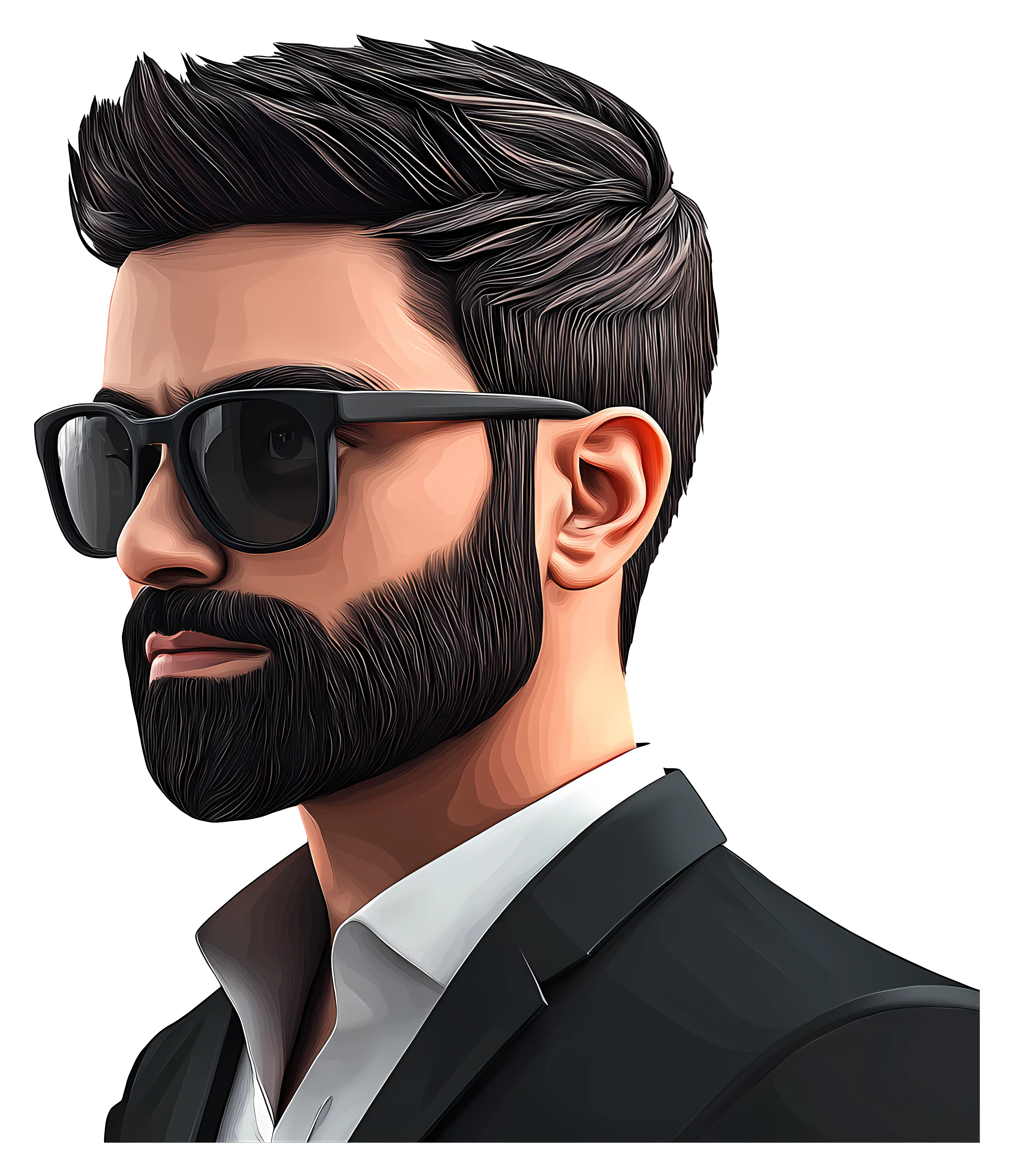 Stylish Man with Sunglasses and Beard