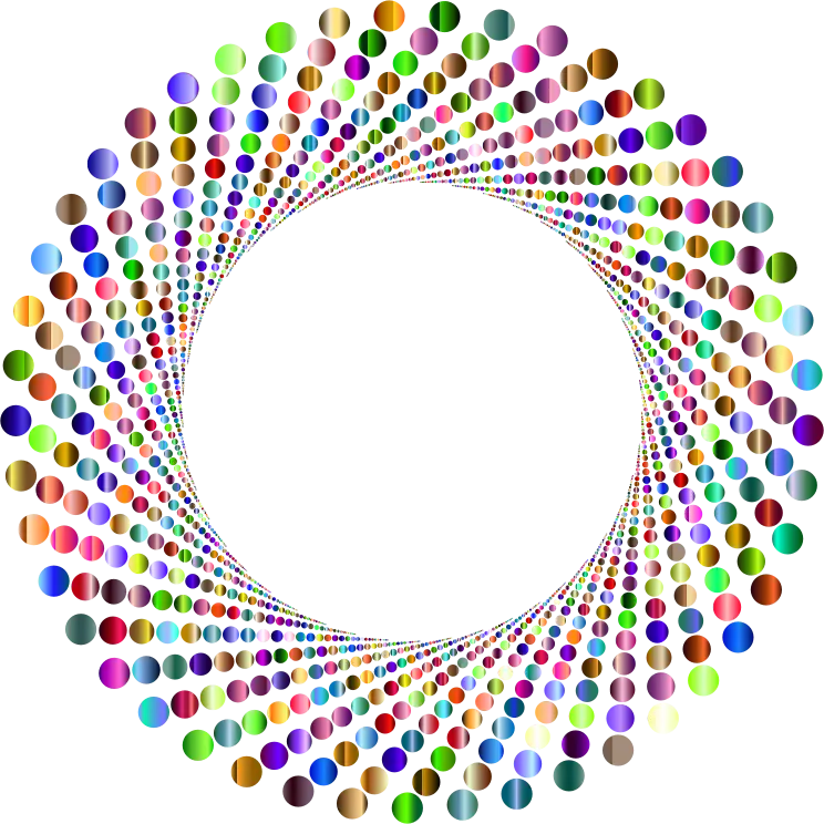 Colorful Circular Pattern with Dotted Spiral