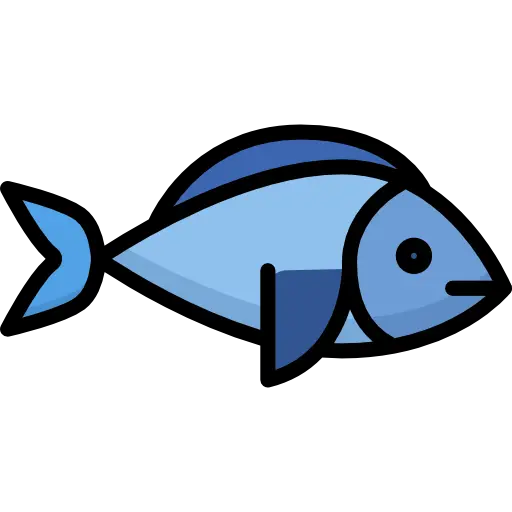 Blue Fish Cartoon Style Illustration