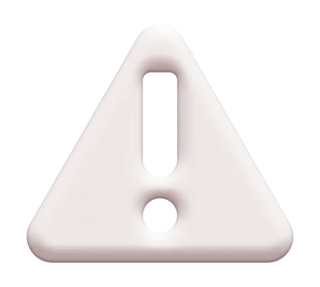 White Warning Sign with Exclamation Mark