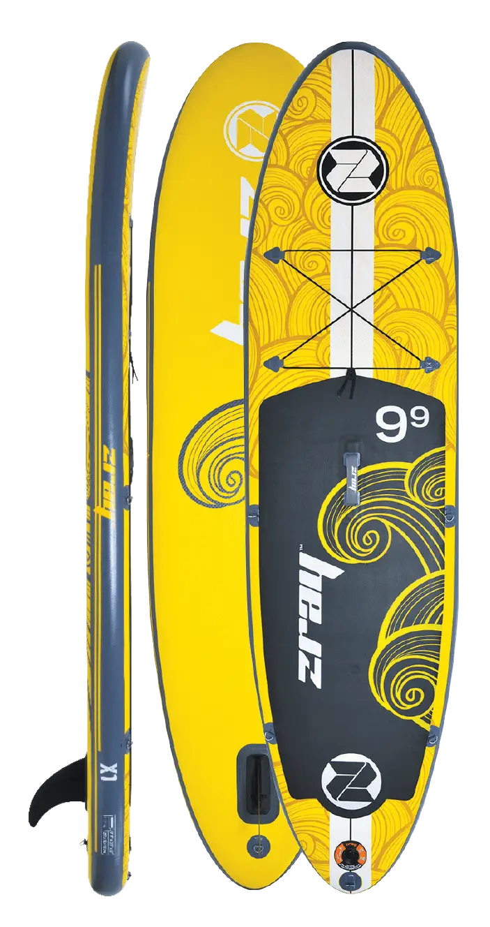 Yellow Inflatable Paddle Board for Water Sports