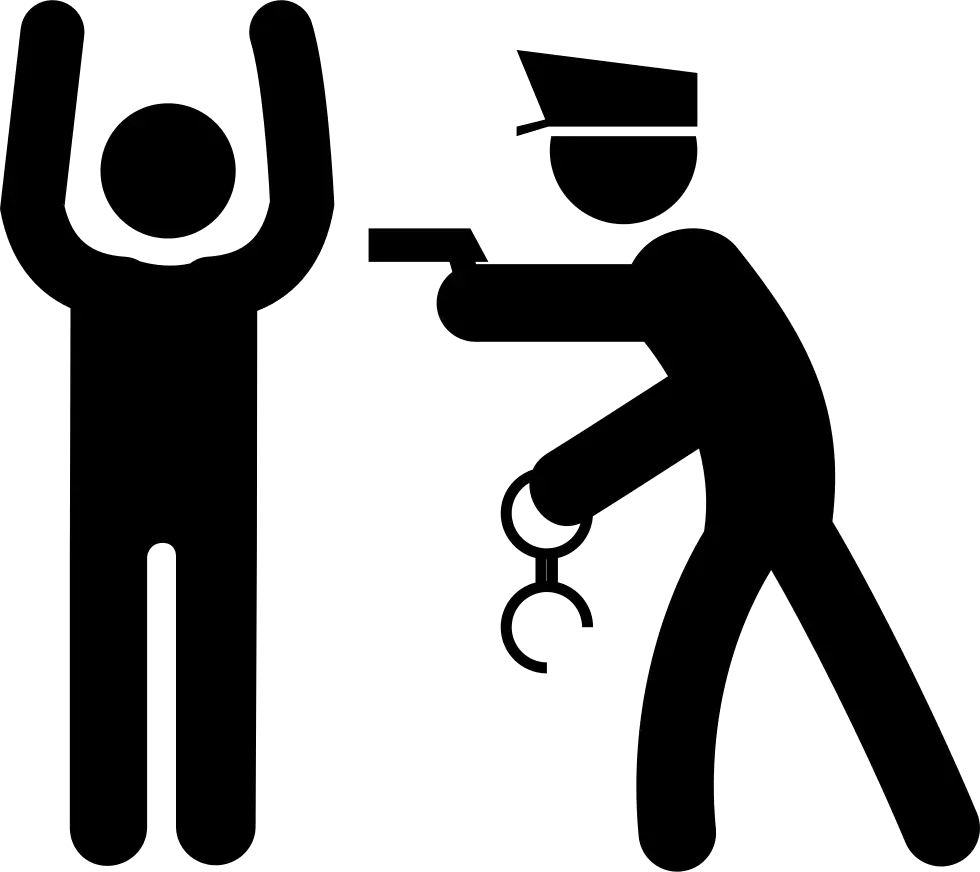 Police Officer Arresting Suspect Icon