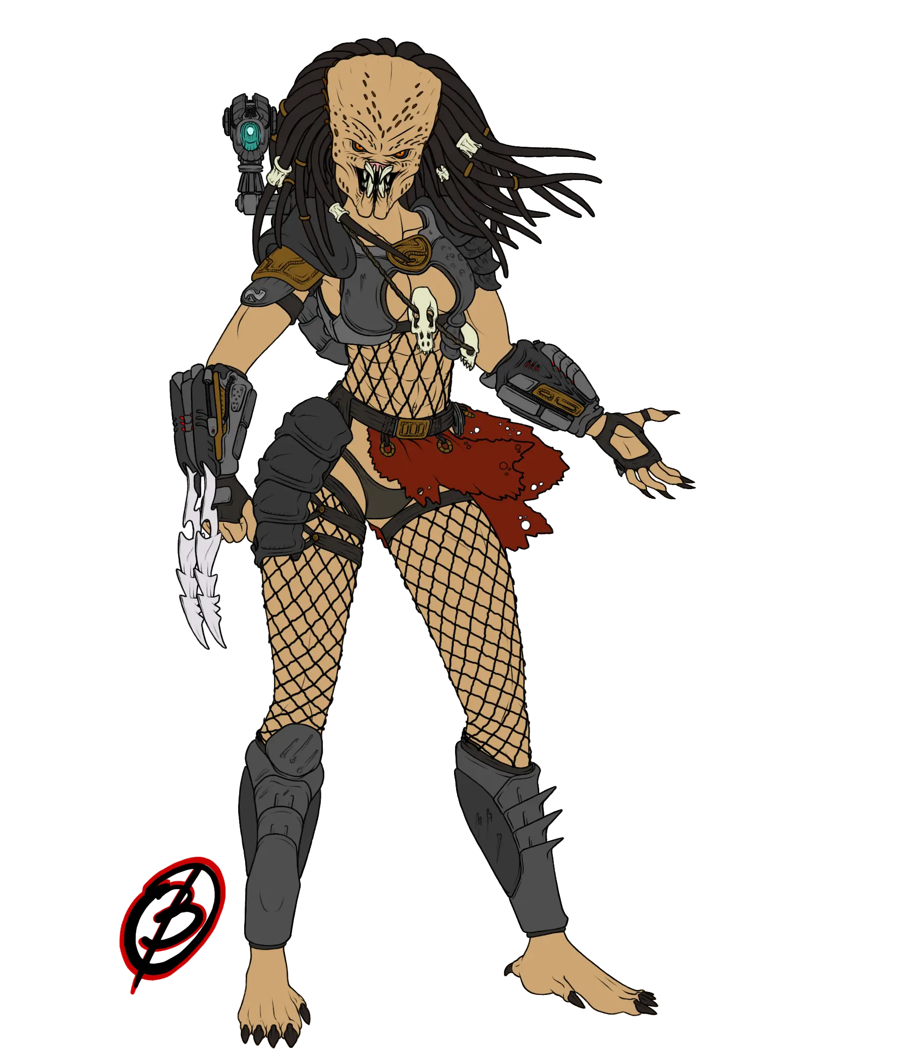 Female Predator Character Drawing