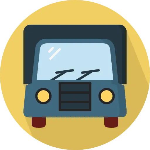 Colorful Cartoon Truck Icon for Flat Design