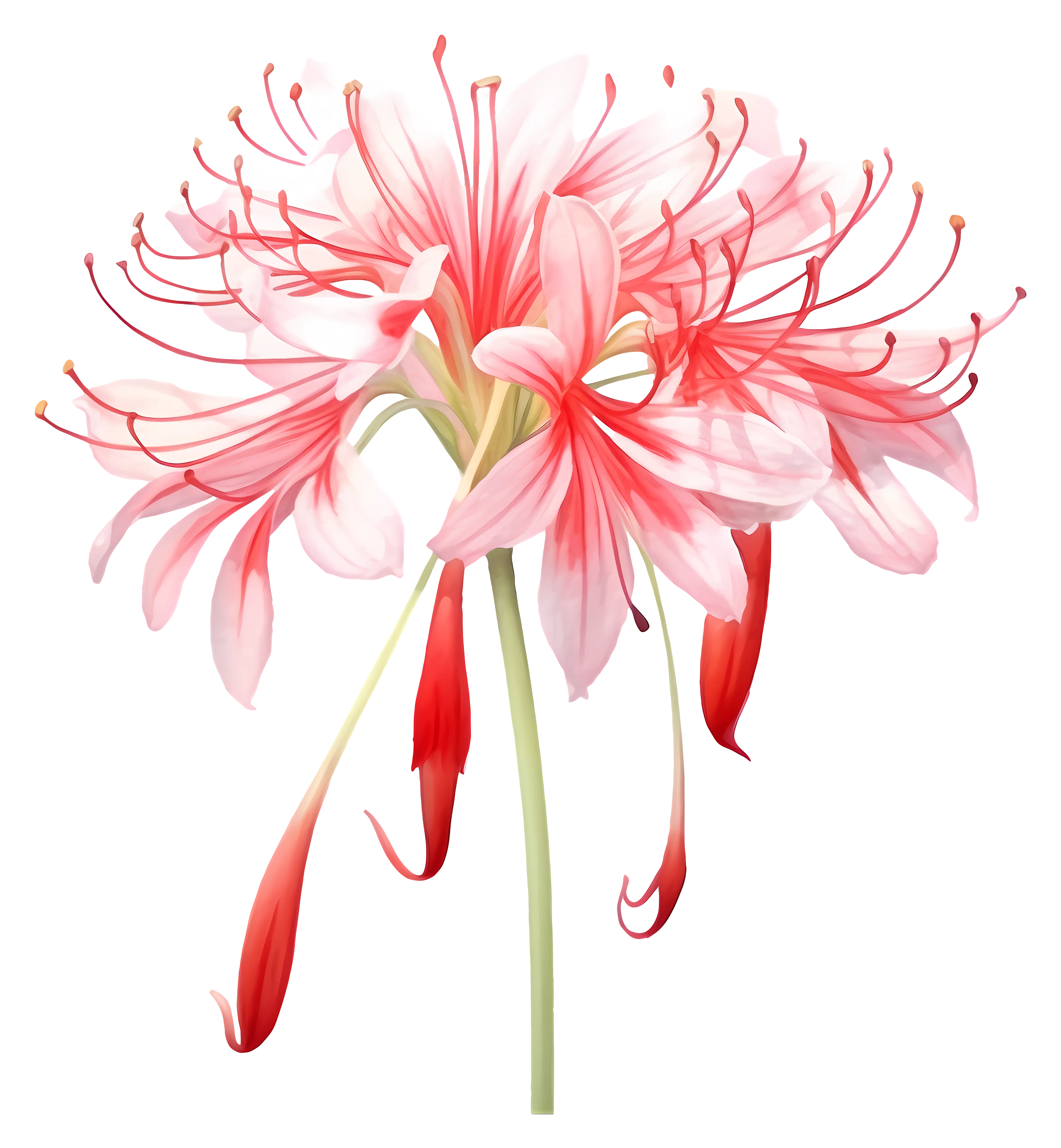 Illustration of Pink Lycoris Radiata Flower