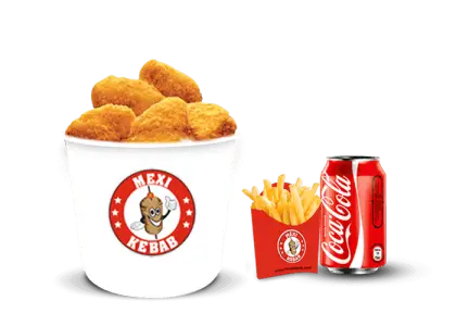 Fast Food Meal with Chicken Nuggets and Soda