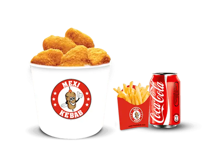 Fast Food Meal with Chicken Nuggets and Soda