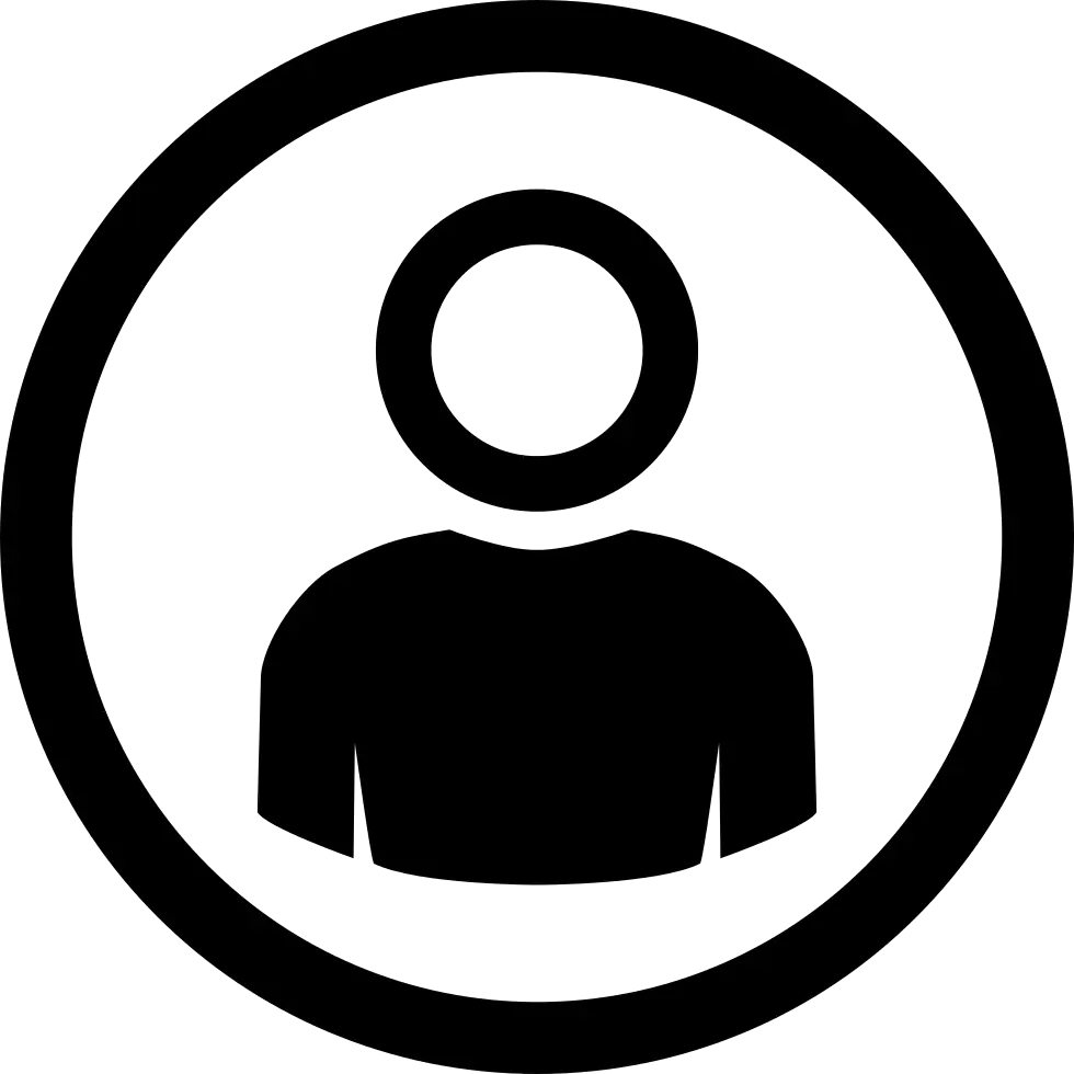 Solid Black User Circle Icon for UI Design