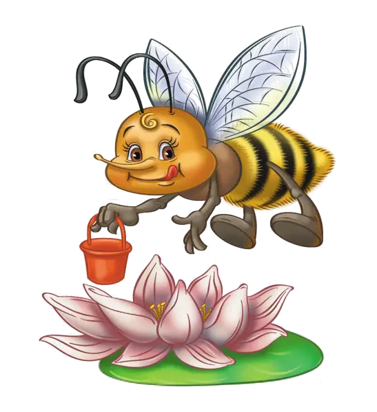 Cartoon Bee with Flower
