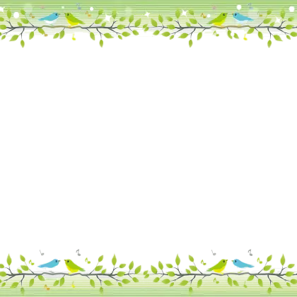 Birds on Branches Border Frame