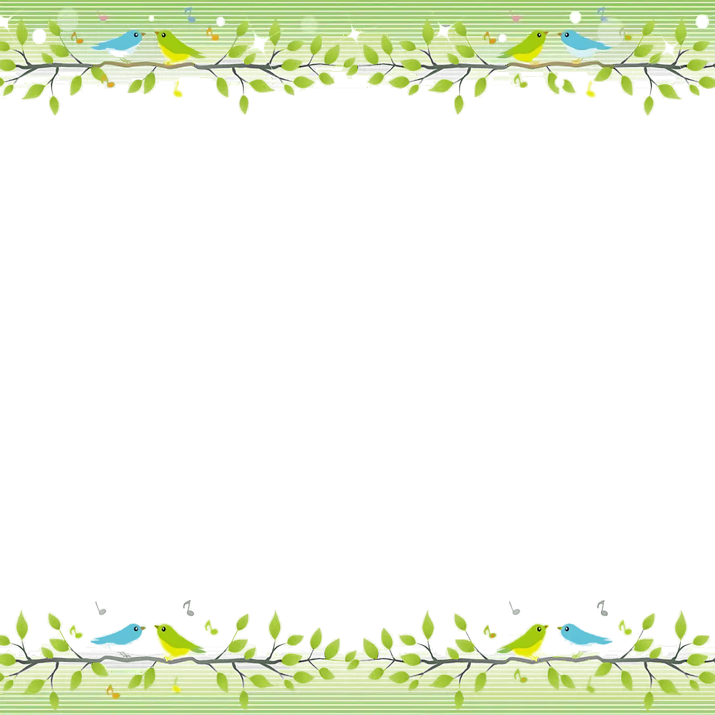 Birds on Branches Border Frame