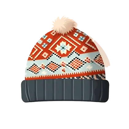 Knitted Winter Hat with Colorful Patterns
