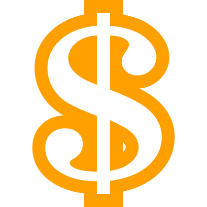 Orange Dollar Sign Symbol