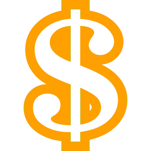 Orange Dollar Sign Symbol