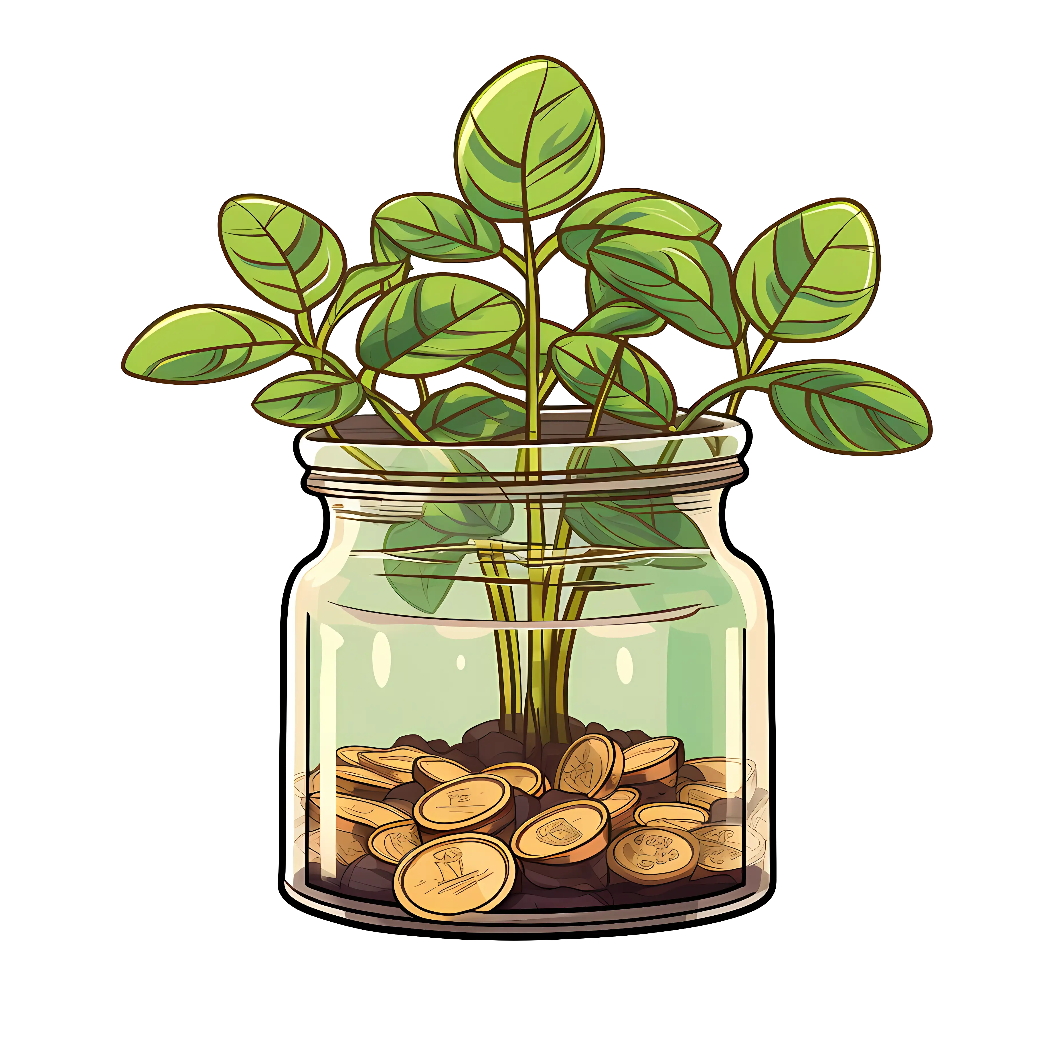 Money Plant in Jar Symbolizing Growth