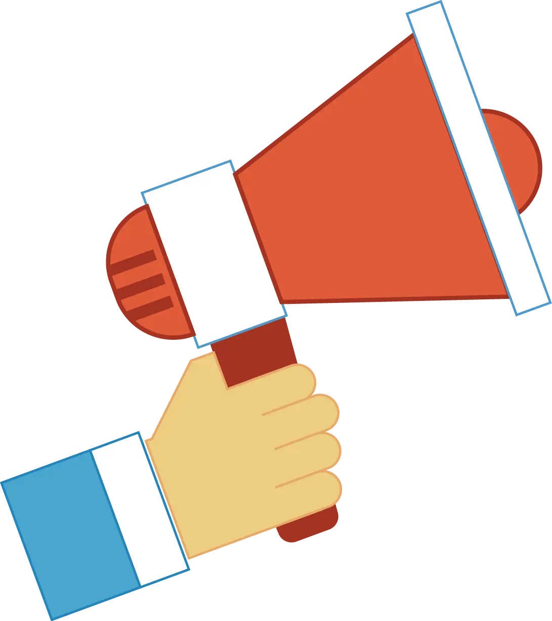 Hand carrying a megaphone illustration