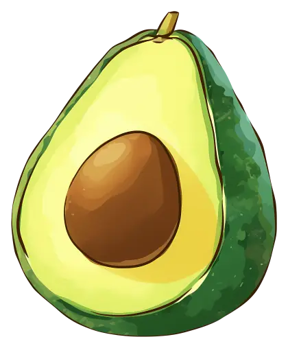 Cartoon Avocado Illustration